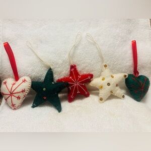 Festive Star and Heart Ornament Set